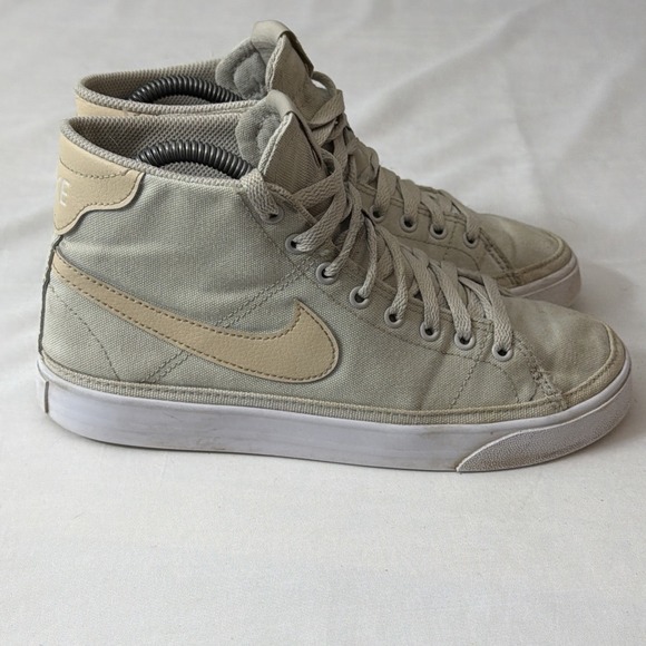 Women's Nike Court Legacy Cnvs Mid Light Bone/Sanddrift White DD0161-002 Size 8 - Picture 13 of 16